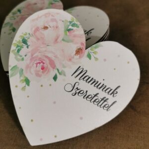 Szív - Felső Virágos - "Maminak Szeretettel" 9.5 cm