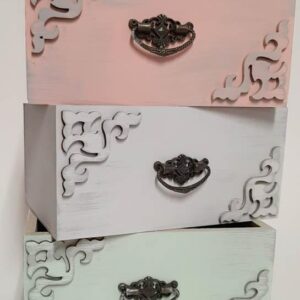 4 FaBetétesNagyFiók Fém fogantyúval 20 x 12 x 9 cm 1100