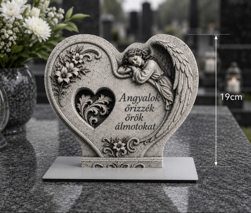 talpas kegyeleti angyal kőmintás